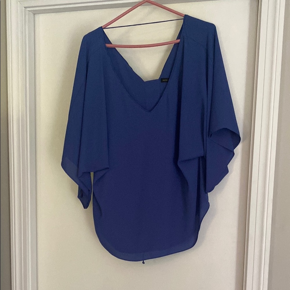 White House Black Market Blue Dolman Sleeve Top